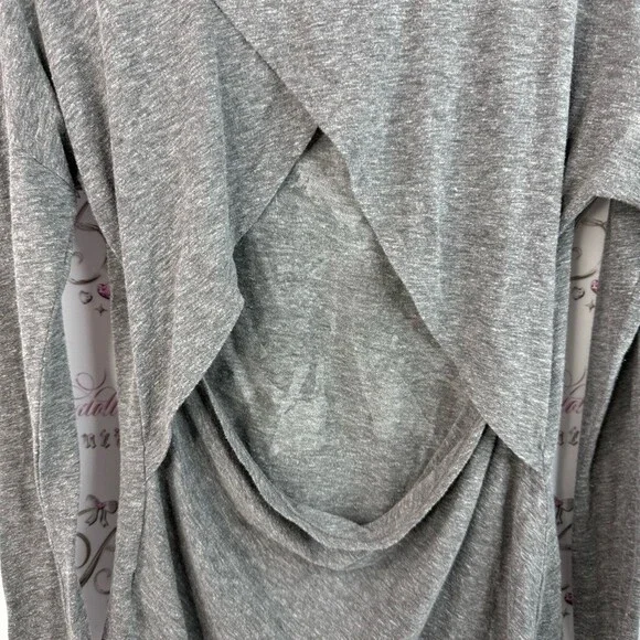 The Beatles long sleeve open back band tee grey Heather Gray Graphic Tee - Picture 12 of 13